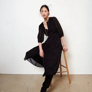 Ba&sh Samir Midi / Maxi Dress in Marine zebra print